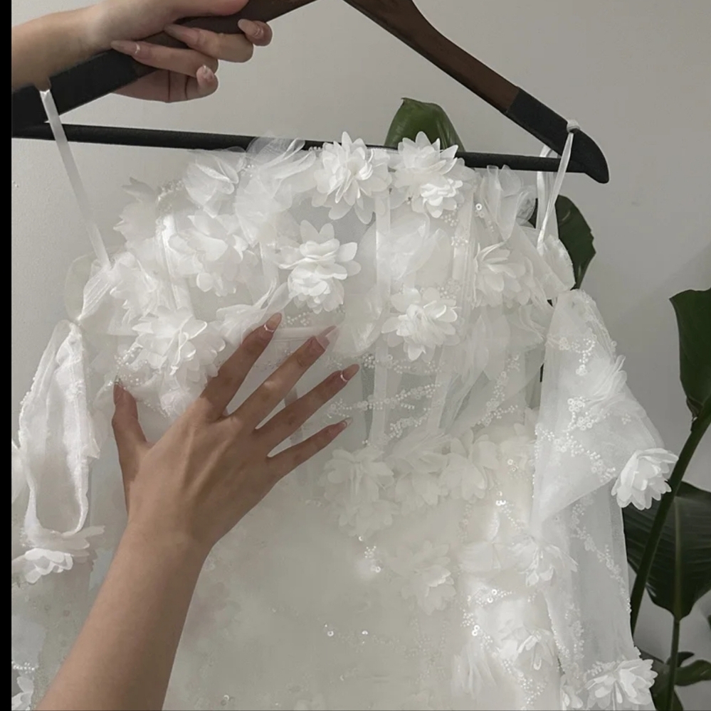 Luxury Crystal 3D Dress With Sleeve - Picture 7 of 7